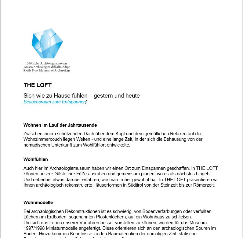 Download Presse-Information zu THE LOFT (247 KB)